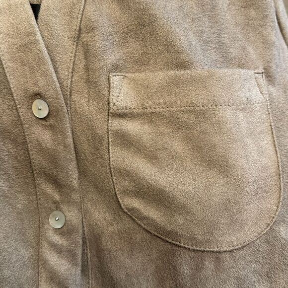 Versona Brown beige Sueded fabric  Pantsuit size 2 - Picture 3 of 7